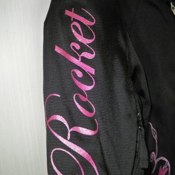 Joe Rocket Women's Motorcycle Textile Jacket Black Pink Butterfly SZ M SUPERB - Picture 7 of 12